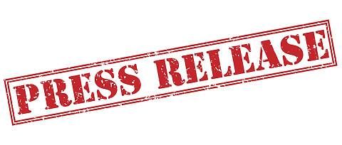 press release red stamp on white background