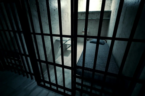 An empty jail cell.
