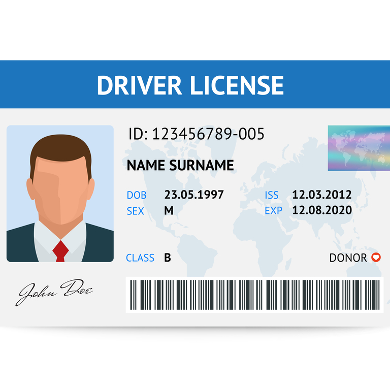An image of a driver's license.